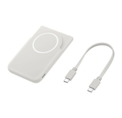 Chargeur pour téléphone mobile Samsung magnétique sans fil et filaire 5000mAh Gris clair