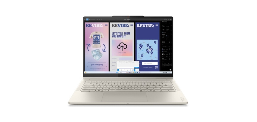 PC portable Lenovo 2-en-1 Yoga 7 14ILL10 14" OLED 60 Hz Ecran tactile Intel Core Ultra 7 16 Go RAM 512 Go SSD Beige