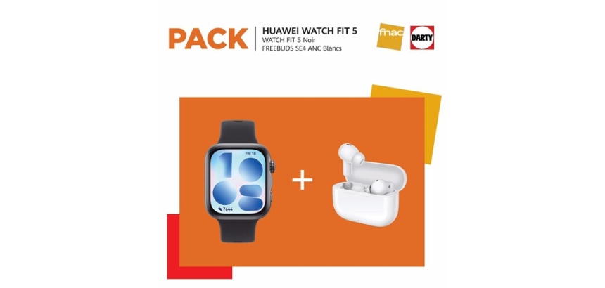 Montre connectée Huawei WATCH FIT 5 BLACK + FREEBUDS 4 WHITE FNAC