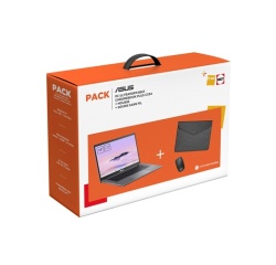PC portable Asus Pack Chromebook CX3402CVA-MW1245 14" Ecran tactile Intel Core 3 8 Go RAM 256 Go eMMC Gris + Housse + Souris sans fil