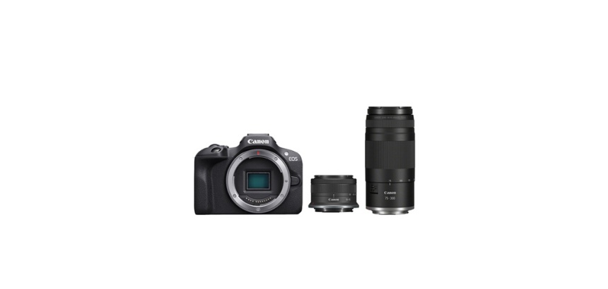 Appareil photo hybride Canon Pack EOS R100 + RF-S 18-45mm F4.5-6.3 IS STM + RF 75-300mm F4-5.6 + Batterie