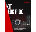 Appareil photo hybride Canon Pack EOS R100 + RF-S 18-45mm F4.5-6.3 IS STM + RF 75-300mm F4-5.6 + Batterie