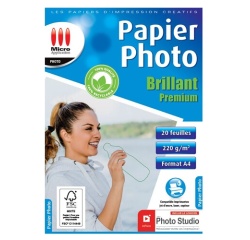 Papier d'impression Micro Appli Ramette A4 220g 20 feuilles Blanc