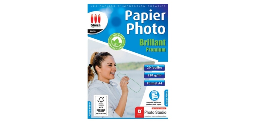 Papier d'impression Micro Appli Ramette A4 220g 20 feuilles Blanc