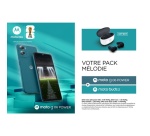 Smartphone Motorola Pack G06 power 8/256 Go Bleu Tapestry + buds 2 Carbon blanc/noir