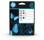 Cartouche d'encre Hp HP 934/935 Pack de 4 Cartouches Noire, Cyan, Magenta, Jaune Authentiques (6ZC72AE) pour HP OfficeJet 6820e, HP OfficeJet Pro 6230 / 6830