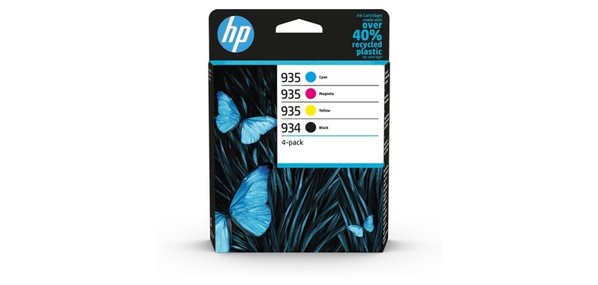 Cartouche d'encre Hp HP 934/935 Pack de 4 Cartouches Noire, Cyan, Magenta, Jaune Authentiques (6ZC72AE) pour HP OfficeJet 6820e, HP OfficeJet Pro 6230 / 6830