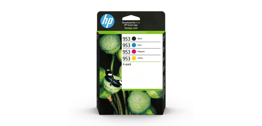 Cartouche d'encre Hp HP 953 Pack de 4 Cartouches d'Encre Noire, Cyan, Magenta et Jaune Authentiques (6ZC69AE)