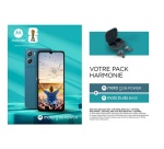 Smartphone Motorola Pack G06 power 4/256 Go Bleu Tapestry + buds Bass Dark shadow