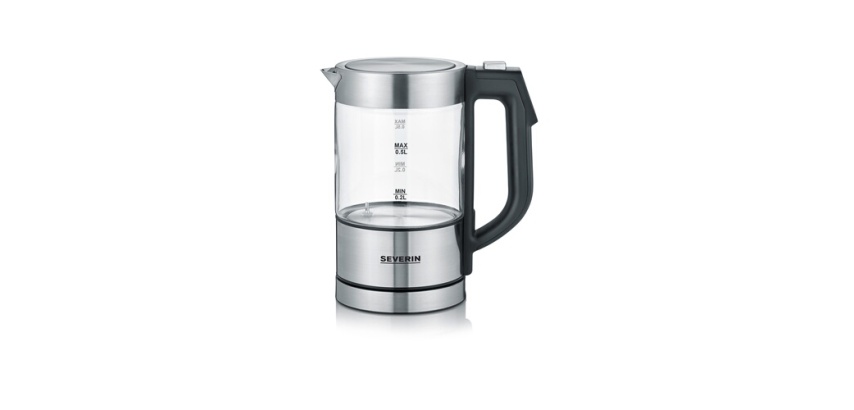 Mini bouilloire en verre WK 3458, inox / noir