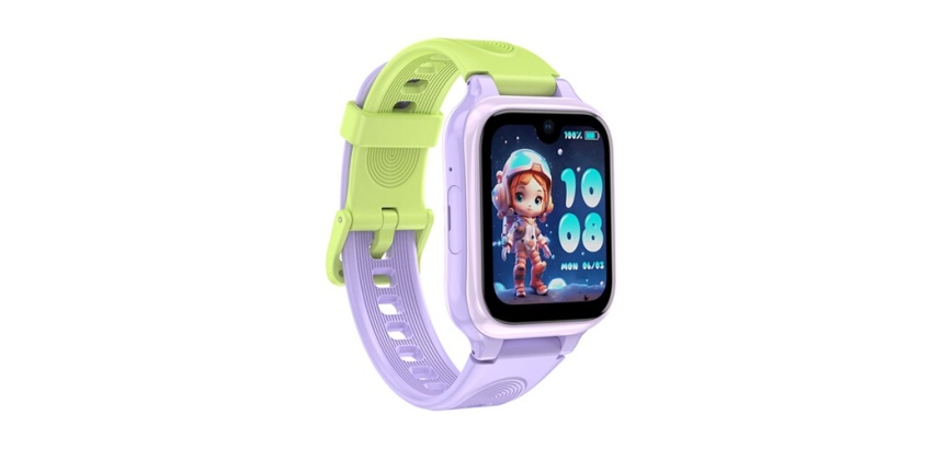 Montre connectée Lagenio pour enfant K9 Violet avec bracelet Violet et Vert