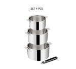 Batterie de cuisine Lagostina ESPERTA TRIPLY POIGNEE AMOVIBLE Lot 3 Cass + Poignee