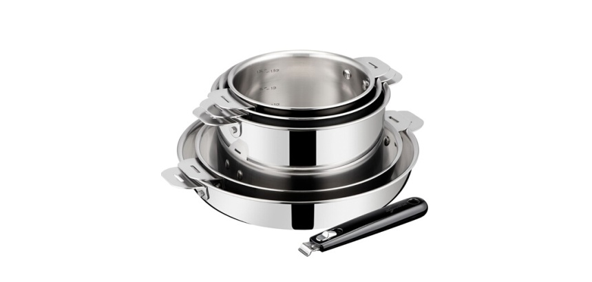 Batterie de cuisine Lagostina ESPERTA TRIPLY POIGNEE AMOVIBLE Lot 6pcs