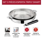 Batterie de cuisine Lagostina ESPERTA TRIPLY POIGNEE AMOVIBLE Lot 2 Po Inox + poignee