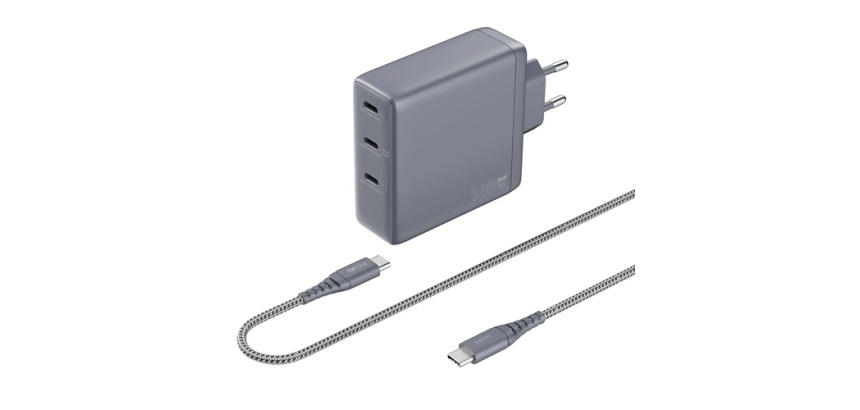 Chargeur et câble d'alimentation PC Accsup CV 140W+CBL USBC BK