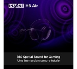 Casque PC Sony gaming arceau circum-aural filaire ouvert Inzone H6 Air à réduction de bruit Noir pour PS5 PC et Xbox