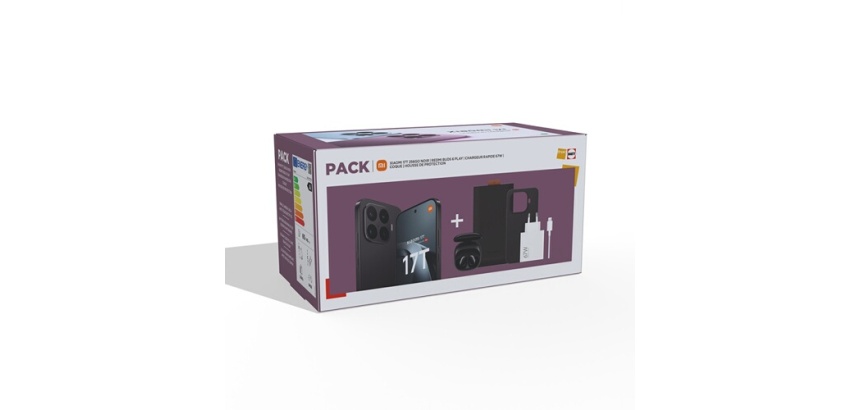 Smartphone Xiaomi Pack 17T 6.59" 5G Double nano SIM 256 Go Noir conçu avec Leica + Ecouteurs intra-auriculaires sans fil Xiaomi Redmi buds 6 Bluetooth avec réduction active du bruit Noir + Chargeur 67W + Coque + Housse de protection