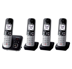 Téléphone sans fil Panasonic fixe KX-TG6864 Noir et argent