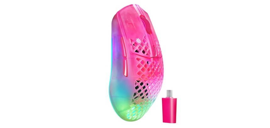 Souris Steelseries gaming sans fil Aerox 3 Wireless Gen 2 Magenta Haze