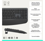 Ensemble clavier et souris Logitech sans fil Azerty Bluetooth Signature Comfort Plus MK880 Graphite