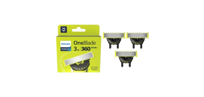 Accessoire rasage Philips Lames de rechange pour tondeuse lot de 3 OneBlade 360 QP430/50