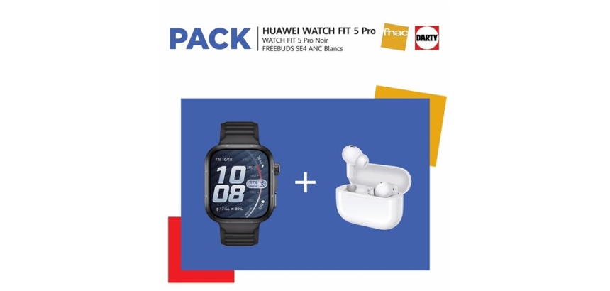Montre connectée Huawei WATCH FIT 5 PRO BLACK + FREEBUDS 4 WHITE FNAC