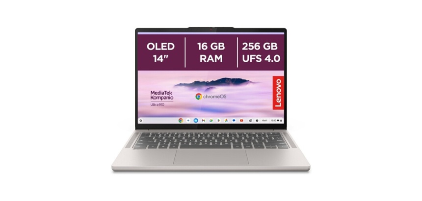 PC portable Lenovo 14M9610 14" MediaTek Kompanio Ultra 16 Go RAM 256 Go SSD Beige