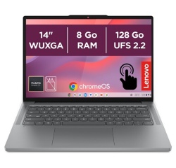 PC portable Lenovo Chromebook 14M8911 14" Ecran tactile MediaTek Kompanio 8 Go RAM 128 Go SSD Noir et Gris