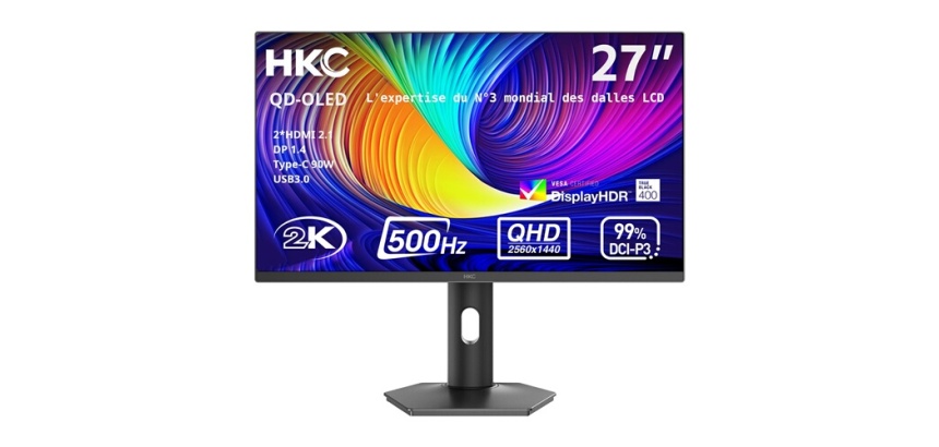 Ecran PC Hkc Gaming GS27QHS 27" OLED 500 Hz QHD Gris