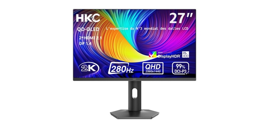 Ecran PC Hkc Gaming GS27QTS 27" OLED 280 Hz QHD Gris