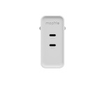 Chargeur et câble d'alimentation PC Mophie GaN à double port USB-C 100W Blanc