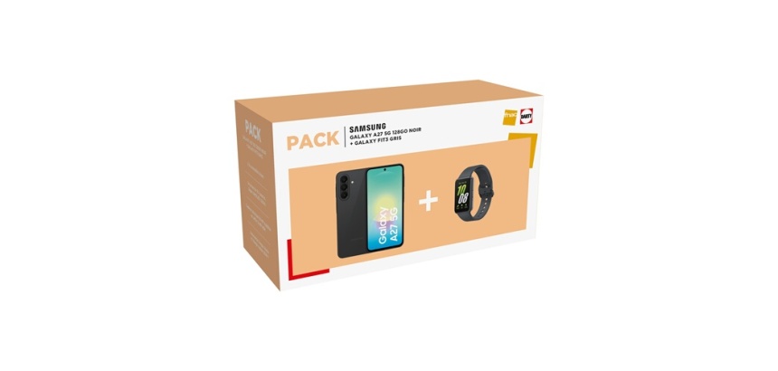 Smartphone Samsung Pack Galaxy A27 6,7" 5G Double nano SIM 128 Go Noir + Bracelet connecté FIT3 Gris