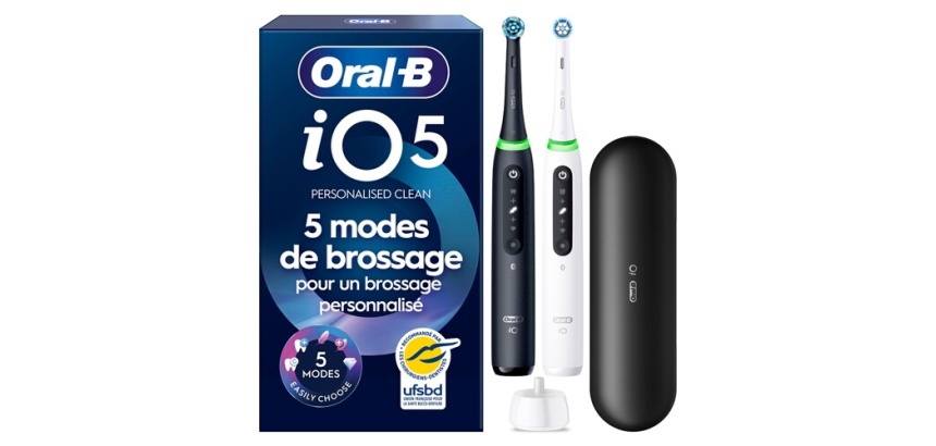 Brosse à dents électrique Oral B io 5 Duo Noire et Blanche X2
