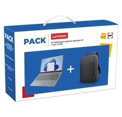 PC portable Lenovo Pack IdeaPad Slim 3 15AMN8 15,6" Full HD AMD Ryzen 5 16 Go RAM 512 Go SSD Gris Arctique + Sac à dos