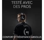 Casque PC Logitech gaming sans fil Pro X Lightspeed Noir avec repose casque pour PC PS5 et PS4