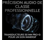 Casque PC Logitech gaming sans fil Pro X Lightspeed Noir avec repose casque pour PC PS5 et PS4