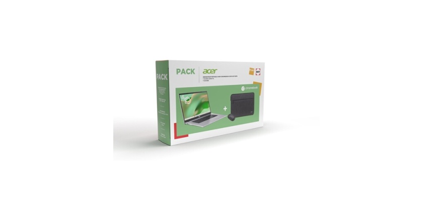 PC portable Acer Pack Chromebook 315 CB315-8HT-85FQ 15,6" Ecran tactile MediaTek Kompanio 540 8 Go RAM 128 Go eMMC Argent
