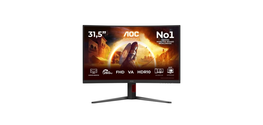 Ecran PC Aoc Gaming C32G4Z 31,5" incurvé 260 Hz Full HD Noir et Rouge