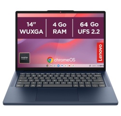 PC portable Lenovo Chromebook 14M8911 14" MediaTek Kompanio 4 Go RAM 64 Go eMMC Bleu cosmique