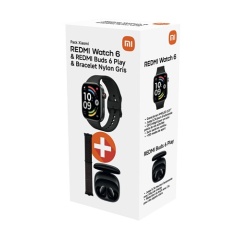 Montre connectée Xiaomi Pack Redmi Watch 6 Noir + Ecouteurs sans fil Redmi Buds 6 Play Bluetooth Noir + Bracelet Nylon