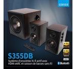 Enceinte connectée Hifi Edifier S355DB Noyer