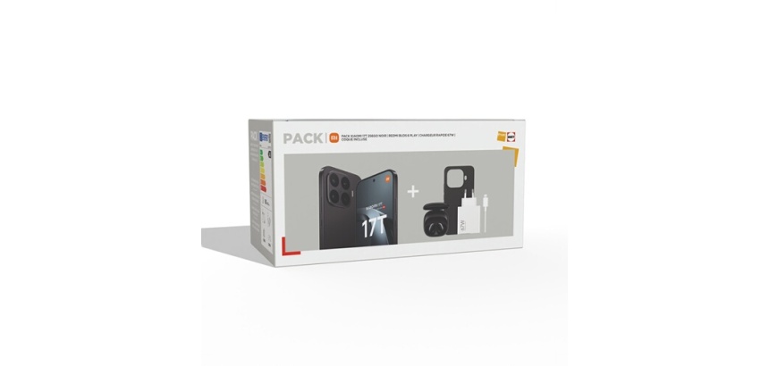 Smartphone Xiaomi Pack 17T 6,59" 5G Double nano SIM 256 Go Noir + Ecouteurs sans fil Redmi Buds 6 Play Noir + Hyper chargeur 67W conçu avec Leica