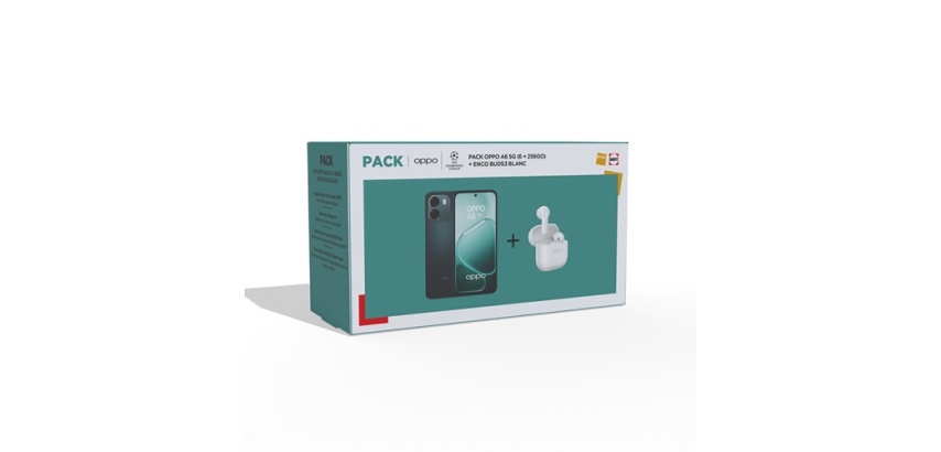 Smartphone Oppo Pack Fnac A6 6,75" 5G Double Nano SIM 256 Go Noir Saphir + Enco Buds3 Blanc neige