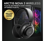 Casque PC Steelseries Gaming sans fil Arctis Nova 3 Wireless Noir