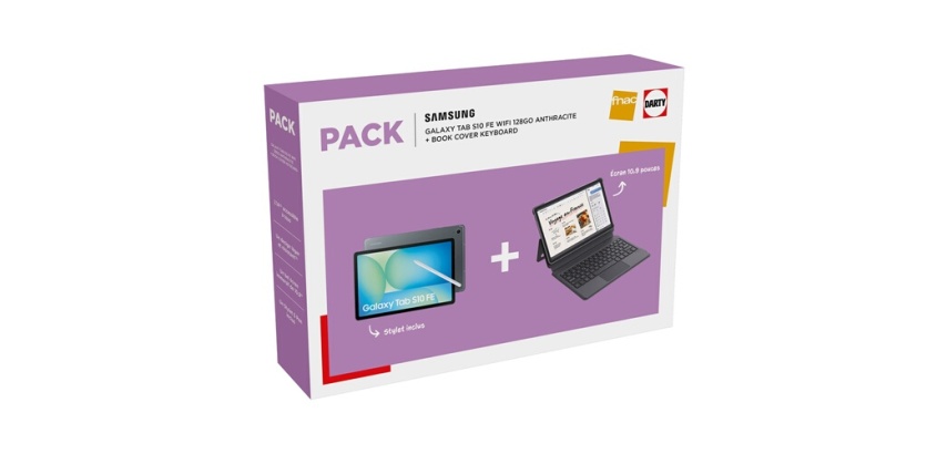 Tablette tactile Samsung Pack Galaxy Tab S10FE 10,9" 128 Go Anthracite + Book Cover Keyboard