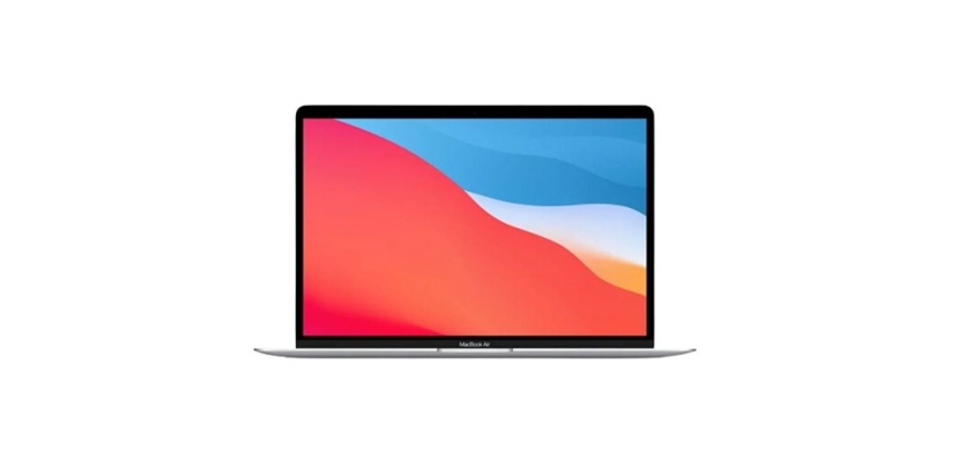 MacBook Apple Air 13" 256 Go SSD 8 Go RAM Puce M1 CPU 8 cœurs Argent 2020 Reconditionné