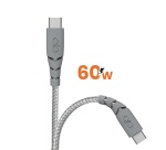 Câble téléphone portable Force Power Câble renforcé C/C 2m 3A Gris