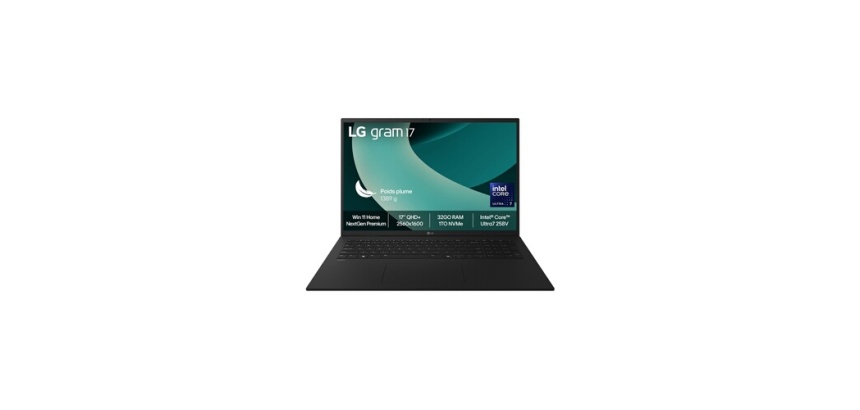 PC portable Lg gram 17Z90TL 17" QHD+ 60 Hz Copilot+PC Intel Core Ultra 7 32 Go RAM 1 To SSD Noir Obsidien