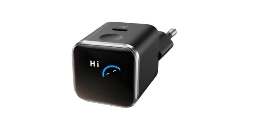 Chargeur pour téléphone mobile Anker avec écran intéractif Nano 45 W USB Type C Noir