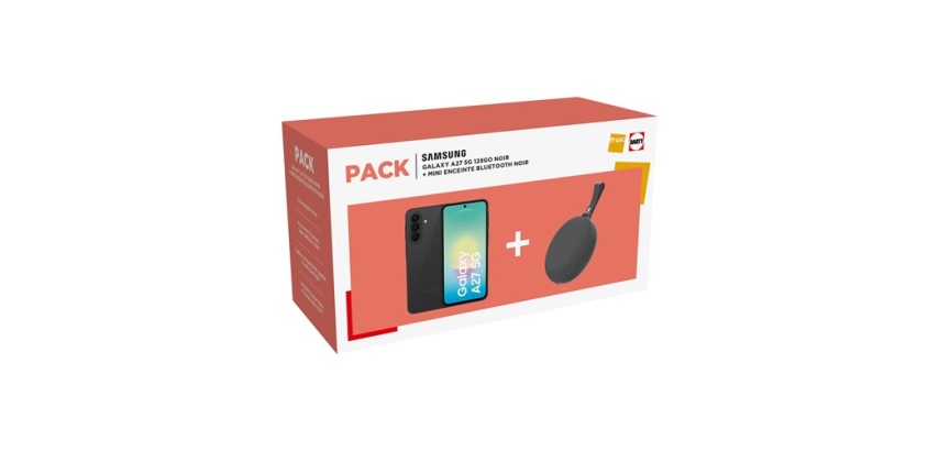 Smartphone Samsung Pack Galaxy A27 6,7" 5G Nano SIM 128 Go Noir + Mini enceinte Bluetooth Noir